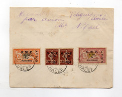 HOG364 - SIRIA SYRIA 1921 , Lettera Da Halep Aleppo Con La SERIE Di P.a. N. 7+8+9 (CRT) Viaggiata - Lettres & Documents