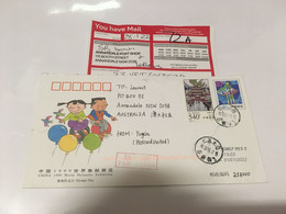 (3 F 43) China Posted To Australia (during COVID-19 Pandemic Crisis) With Post Office Label - Briefe U. Dokumente