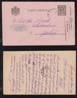 Rumänien Romania 1891 Stationery Card TECUCIU To GALATI - Briefe U. Dokumente