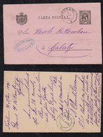 Rumänien Romania 1891 Stationery Card FOCSANI To GALATI - Briefe U. Dokumente