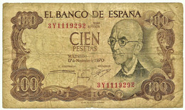 ESPAÑA - 100 Pesetas - 17.11.1970 ( 1974 ) - Pick 152 - Serie 3Y - Manuel De Falla - 100 Pesetas