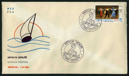 Türkiye 1982 Antalya Festival | Music, Treble Clef, Special Cover - Briefe U. Dokumente