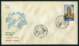 Türkiye 1982 UPU Day, UPU Emblem, Special Cover - Briefe U. Dokumente