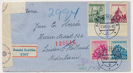 Registered Censored Cover Banska Slovakia -   Leiden  The Netherlands 1941 - Lettres & Documents