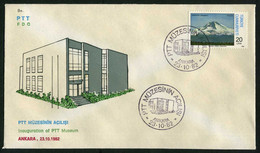 Türkiye 1982 Inauguration Of PTT (Postal, Telegraph, Telephone) Museum | Building, Architecture, Special Cover - Lettres & Documents