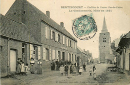 Bertincourt * Rue Du Village Et La Gendarmerie Nationale * Villageois - Bertincourt
