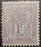 LUXEMBOURG - 1882 Allégorie Of Agriculture And Commerce 1f Pourpre Neuf* - 1882 Allegorie