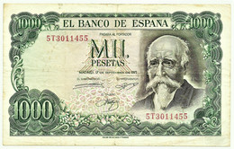 ESPAÑA - 1000 Pesetas - 17.09.1971 ( 1974 ) - Pick 154 - Serie 5T - José Echegaray - 1.000 - 1000 Peseten