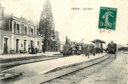 Craon * Vue Sur La Gare Du Village * Train Locomotive * Ligne Chemin De Fer - Craon