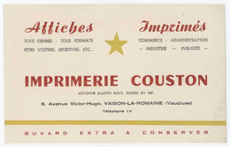 Buvard Imprimerie Couston, Vaison La Romaine ( Vaucluse ), Affiches Imprimés - I