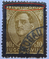 KING ALEXANDER-10 D-BLACK OVERPRINT-ERROR-YUGOSLAVIA-1934 - Geschnittene, Druckproben Und Abarten