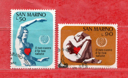 SAN MARINO ° 1972 - MALATTIE CARDIOVASCOLARI .Unif. 865-866 . Usati - Used Stamps