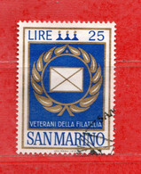 SAN MARINO ° 1972 - VETERANI Della FILATELIA .Unif. 867. Usati - Used Stamps