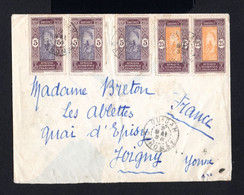 S4746-DAHOMEY-.OLD COVER OUIDAH To JORGNY (france).1938.WWII.Enveloppe.BUSTA Brief.FRENCH COLONIES - Storia Postale