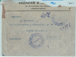 66841 - Postal History: COVER From ROMANIAN Postal Office In CONSTANTINOPLE 1921 - Levant (Turchia)