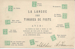 La Langue Des Timbres De Poste, Type Chiffre, Langage Des Timbres. Circulée 1900 La Chaux-de-Fonds. Fantaisie. - La Chaux