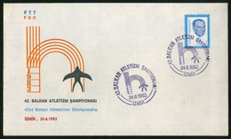 Türkiye 1983 42nd Balkan Athleticism Championship, Special Cover - Briefe U. Dokumente