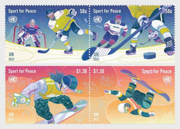 2022 UN New *** United Nations (New York) 2022 Sport For Peace Olympic Olympics Ice Hockey Skating 4v MNH (**) - Ongebruikt