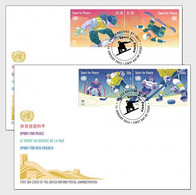 2022 UN New *** United Nations (New York) 2022 Sport For Peace Olympic Olympics Ice Hockey Skating 2 FDC (**) - Ongebruikt