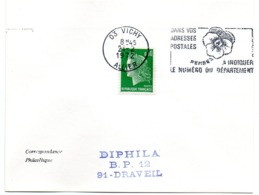 ALLIER - Dépt N° 03 = VICHY 1972 = FLAMME à DROITE = SECAP ' PENSEZ à INDIQUER NUMERO DEPARTEMENT ' - Postcode
