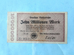 Banknote - Deutsche Reichsbahn 1923 - 10 Millionen Mark - 10 Millionen Mark