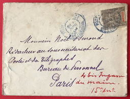 Martinique N°46 Sur Enveloppe TAD (bleu) FORT DE FRANCE 1.6.1904 - (A320) - Lettres & Documents