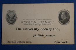 AQ11 ETATS UNIS  BELLE  CARTE ENTIER 1900  NEW YORK  +AFFRANCH.INTERESSANT - Lettres & Documents