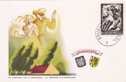 B01-385 Belgique 656 Carte Maximum FDC Antituberculeux Contre Tuberculose Légendes Belges 25-06-1944 Bruxelles 1 Brussel - 1934-1951