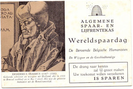 Buvard Vloeipapier - Pub Reclame - ASLK Wereldspaardag - Erasmus - Bank & Versicherung