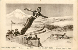 Sports D'hiver - Illustrateurs - Saut à Ski - Concours De Ski - Illustrateur Sam - Un Saut Vu Par Sam - Deportes De Invierno