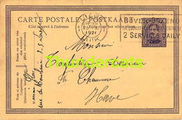 CPA DOVER OSTENDE OOSTENDE DOUVRES OSTENDE LIEGE HERVE 1921 - Schiffspost