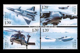 China 2021 Set Chinese Aircrafts Airplanes Aviations Air Planes Transport Military Helicopters Stamps MNH 2021-6 - Nuevos