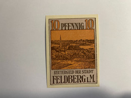 Allemagne Notgeld Feldberg 10 Pfennig - Sammlungen