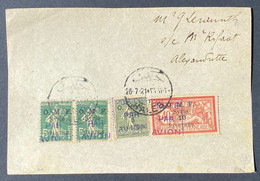 Colonies Syrie Lettre Incomplete Poste Aerienne PA N°1 X2, 2 & 3 Oblitérés Dateur D'Halep Pour Alexandrette Signé Calves - Posta Aerea