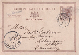 HONG KONG 1893  ENTIER POSTAL/GANZSACHE/POSTAL STATIONERY CARTE - Lettres & Documents