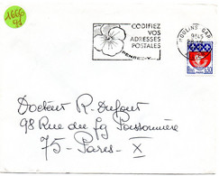 ALLIER - Dépt N° 03 = MOULINS GARE 196? = FLAMME Non Codée =  SECAP Multiple ' PENSEZ + CODIFIEZ' = Pensée N° 1 - Postleitzahl