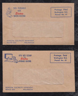 New Zealand Ca 1970 2 Cover POSTAGE PAID WELLINGTON Electric Water Heating + Storage Heating - Lettres & Documents