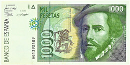 ESPAÑA - 1000 Pesetas - 12.10.1992 ( 1996 ) - Pick 163 - Serie 6G - Hernan Cortes / Francisco Pizarro - 1.000 - [ 6] Gedenkausgaben