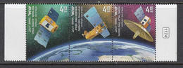 2021 Israel Satellites Space Research  Complete Strip Of 3 MNH @ BELOW FACE VALUE - Unused Stamps