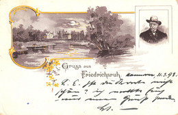 FRIEDRICHSRUH Litho 1898 " Gruß Aus Friedrichsruh Bismark Landsitz " Ansichtskarte - Friedrichsruh