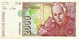 ESPAÑA - 2000 Pesetas - 24.04.1992 ( 1996 ) - Pick 164 - Serie 5H - Jose Celestino Mutis - 2.000 - [ 4] 1975-… : Juan Carlos I