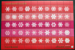 Denmark 1966 Christmas Seal MNH ( **)  Full Sheet Folded Snowflakes / Flocons De Neige - Feuilles Complètes Et Multiples