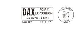 Département Des Landes - Dax - Flamme Secap SPECIMEN - Freistempel