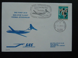 Lettre Premier Vol First Flight Cover Wien Stockholm Douglas DC9 SAS 1980 Ref 103663 - Lettres & Documents