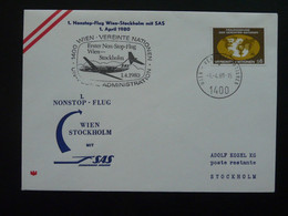 Lettre Premier Vol First Flight Cover Wien Stockholm Douglas DC9 SAS 1980 Ref 103665 - Lettres & Documents