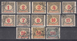 Austria Feldpost Occupation Of Bosnia 1904 Porto Mi#1-13 Perforation 12 1/2 : 13, Used Complete Set - Used Stamps