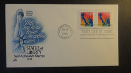 USA 1994 FDC Statue Of Liberty Self-adhesive Haines City Postmark Good Used - 1991-2000