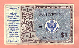 United States Of America (Republic) - Military Payment Notes, 1 Dollar -  Series 472 - 1948-1951 - Series 472