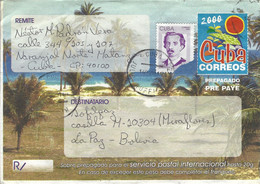 Cuba 2000 Matanzar International Postage Paid Cover To Bolivia - Briefe U. Dokumente