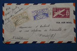 AR3 GUADELOUPE  BELLE LETTRE  D UNE VRAIE ARCHIVE 1941 PAR AVION   A PARIS FRANCE VIA LONDON + - Brieven En Documenten